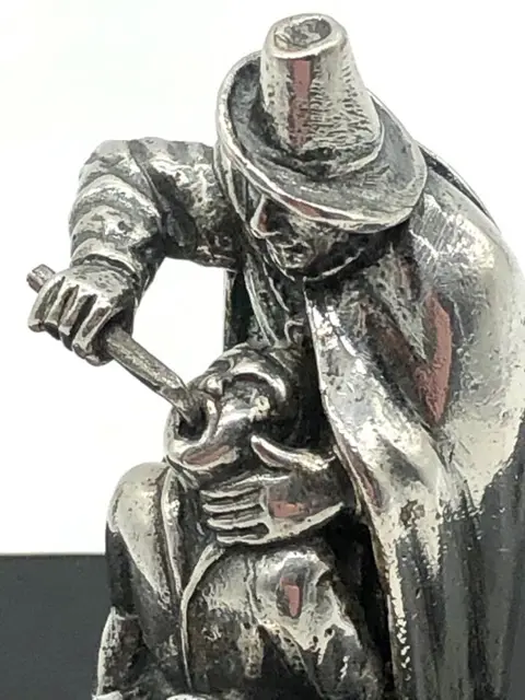 No reserve-Koninklijke Zilverfabriek Begeer Utrecht 1978 - Uiterst zeldzame,zeer zware massieve zilveren miniatuur Barbier/Tandarts - Zilver