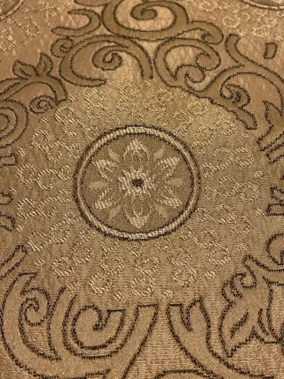 5.60 x 1.40 meter - matelassé damaststof uit San Leucio - kleur: champagne/bleek goud - Katoen, Satijn, Zijde - 21e eeuw