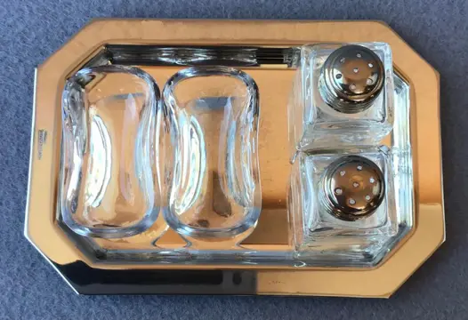 OLRI ( Greggio) - zout peper saus set (1) - Verzilverd