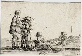 Stefano Della Bella (1610-1664) - A pair of etchings from the Caprice involving horses