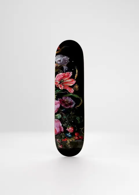 Jan David de Heen (after) - Flowers 09, Triptych Skateboard
