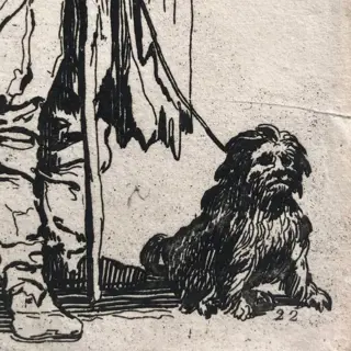 Jacques callot (1592-1635) - " Il mendicante con cappello"