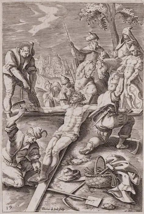 Maerten de Vos (1532-1603) by Pieter de Jode I ( 1573 - 1634) - Christ crucified - Ca.1585