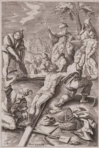 Maerten de Vos (1532-1603) by Pieter de Jode I ( 1573 - 1634) - Christ crucified - Ca.1585