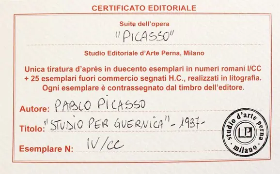 Pablo Picasso (1881-1973), (after) - Studio per Guernica
