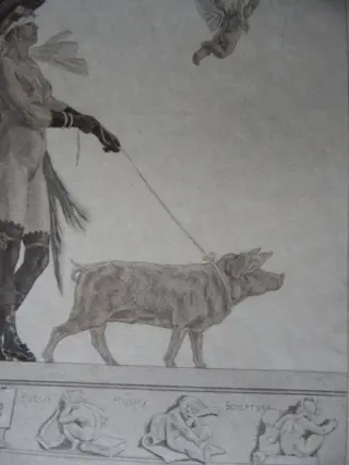 Félicien Rops (1833-1898) - Pornokrates ou femme au cochon