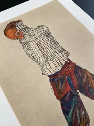 Egon Schiele (1890-1918), (after) - Knabe in gestreiftem Hemd, 1910