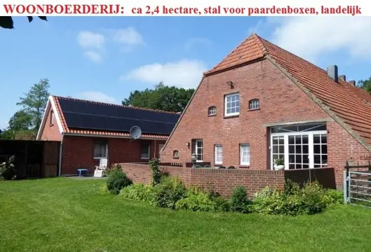 Woonboerderij, 2,4 hectare, stallen, landelijk