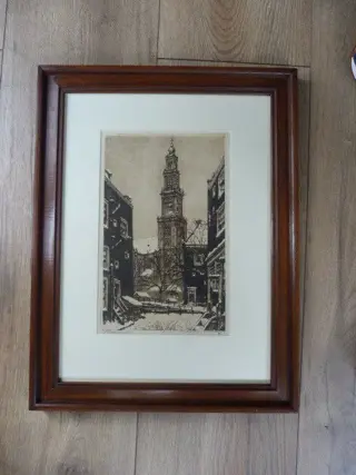 Cornelis Brandenburg (1884-1954) - Amsterdam, Westerkerk (sneeuwets)