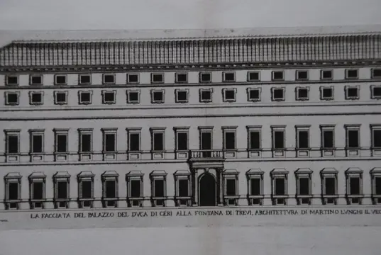 Pietro Ferrerio (1600-1654) - La Facciata Del Palazzo Del Duca Di Ceri Alla Fontana Di Trevi