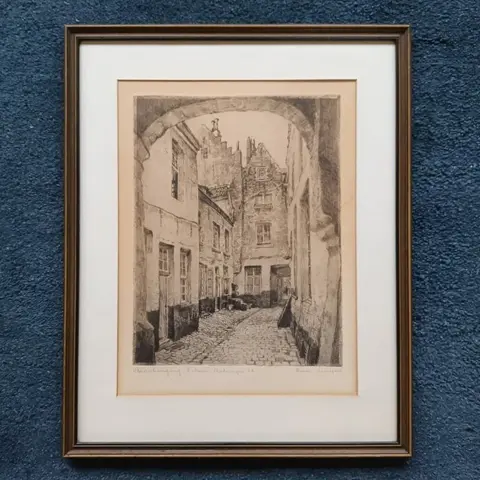 Romain Malfliet (1910-2006) - Vlaaikensgang Antwerpen (Inkom en binnenzicht)