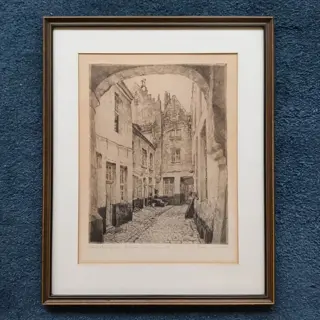 Romain Malfliet (1910-2006) - Vlaaikensgang Antwerpen (Inkom en binnenzicht)