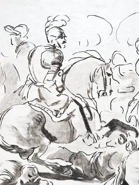 Giacomo Cortese (1621-1675), after, by William Wynne Ryland (1732-1783) - Battle piece, with soldiers on horseback