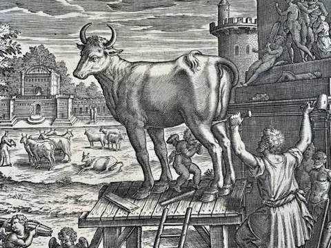 Leonard Gaultier. Gaultier, or Galter (1561-1641) after Coron - Mythology, Pasiphaë, the Hollow Bull, Cretan Bull, Minotur