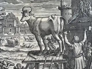 Leonard Gaultier. Gaultier, or Galter (1561-1641) after Coron - Mythology, Pasiphaë, the Hollow Bull, Cretan Bull, Minotur