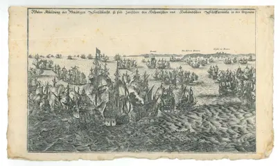 naar Salomon Savery (1594-1683), naar Abraham de Verwer (1585-1650) - De Zeeslag bij Duins in 1639