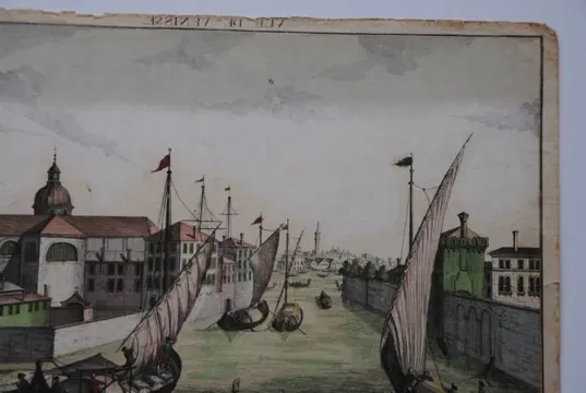 Franz Xaver Habermann (1721-1796) - Oudgekleurde opticaprent