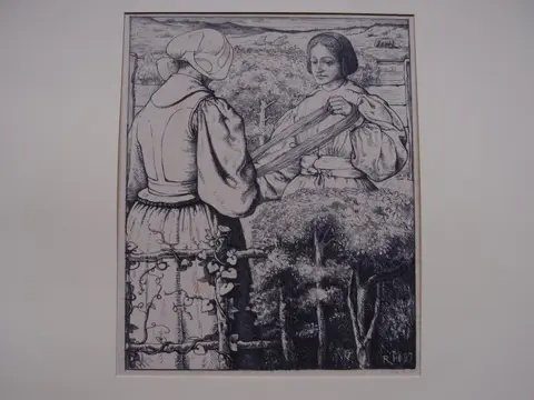 R.N. Roland Holst (1868-1938) - Huizer meisjes die garen winden