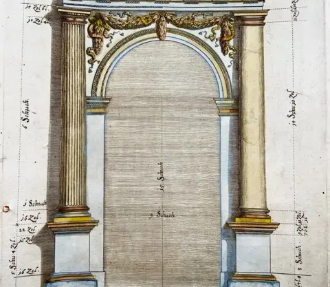 Joachim I Von Sandrart (1606-1688) - J. Franck sc. Architecture, Doric Arch, Column