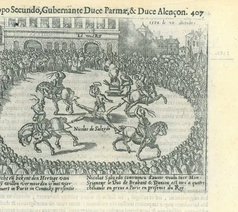 Anoniem (17e eeuw) - De executie van Salcedo in Parijs in 1582