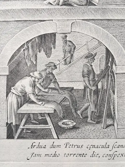 Philips Galle (1537-1612) da Jan van der Straet - "La visione di San Pietro"