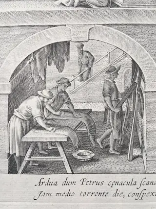 Philips Galle (1537-1612) da Jan van der Straet - "La visione di San Pietro"