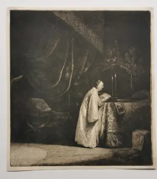 Twee prenten van J. P. Norblin de la Gourdaine (1745 - 1830) - Het aanzoek en een bisschop.