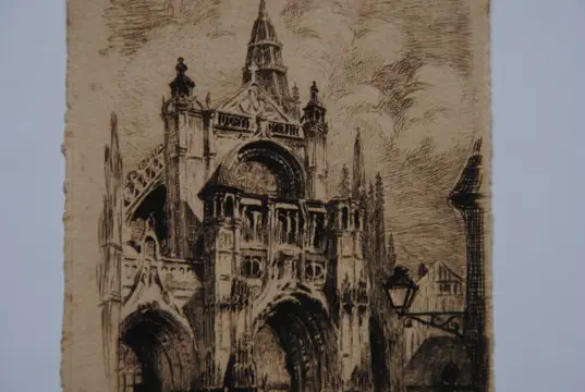 Onduidelijk gesigneerd - Caudebec-en-Caux l'Eglise Notre-Dame