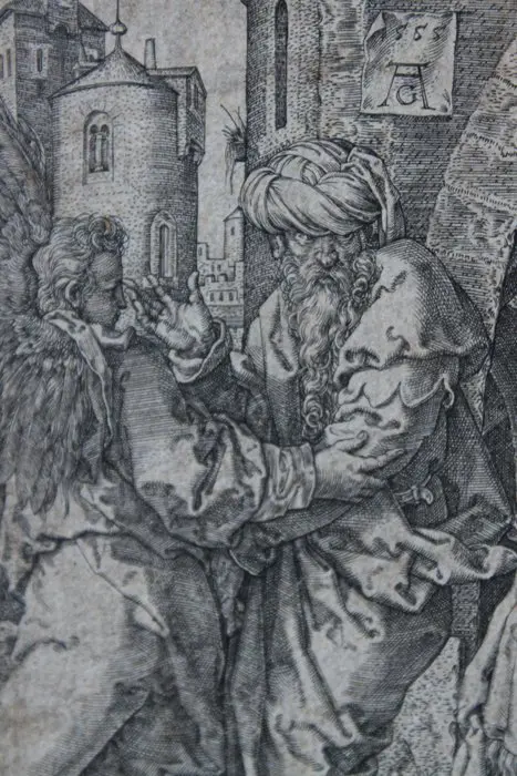 Heinrich Aldegrever (1502-1561) - Lot and his family freeing from Sodom.