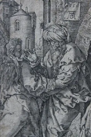 Heinrich Aldegrever (1502-1561) - Lot and his family freeing from Sodom.