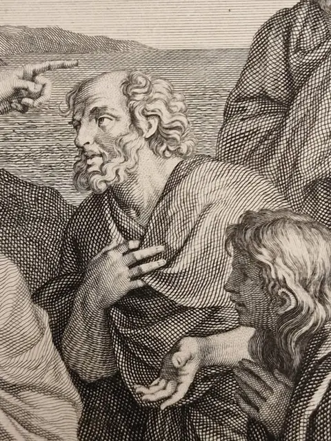 Francesco Bartolozzi - 2 stampe: Cristo appare ai suoi discepoli, resurrezione,Masaccio San Pietro e San Paolo