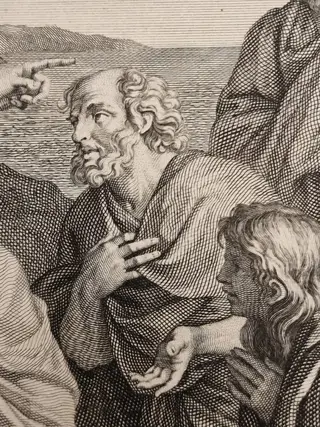 Francesco Bartolozzi - 2 stampe: Cristo appare ai suoi discepoli, resurrezione,Masaccio San Pietro e San Paolo