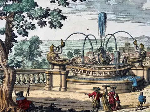 Giovanni Battista Falda (1643-1678). Published by G. J. Rossi - Fountain Belvedere, Frascati, Rome Italy