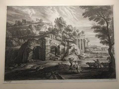 Schelte Adamsz. Bolswert (aka Scheltius À Bolswert) (c1586–1659) after P. P. Rubens - Landscape with Romsn ruins
