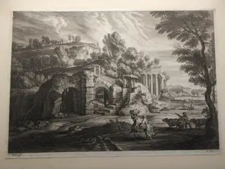Schelte Adamsz. Bolswert (aka Scheltius À Bolswert) (c1586–1659) after P. P. Rubens - Landscape with Romsn ruins