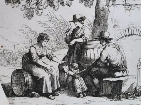 3 prints by Bartolomeo Pinelli (1781-1835) - Scenes from the Campagna of Central Italy