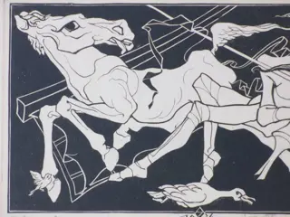 Anton Versluijs (1893-1982) - Don Quichotte bestrijdt molens