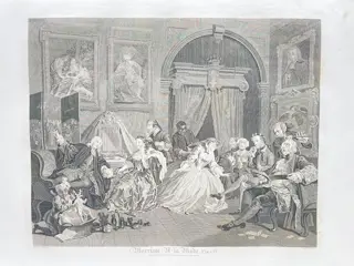 William Hogarth (1697-1764) - Thomas Cook (1744–1818) - Set of 2 Prints - "Marriage a la Mode" Plate V- "Marriage a la Mode" Plate IV