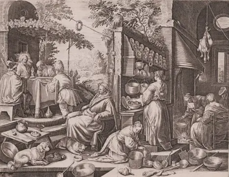Dirk van Hoogstraten (1596-1640) after Bassano - Meal at Emmaüs - The Kitchen Scenes