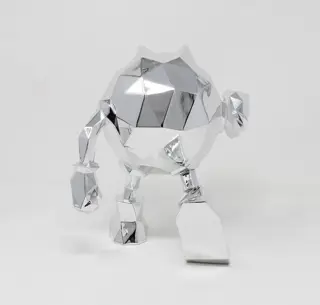 Richard Orlinski (1966) - LOT DE 2 SCULPTURES PAC MAN SILVER & BLACK. Richard Orlinski