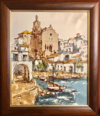 Bernard Dufour (1922-2016) - Fishermen Village , Costa Brava