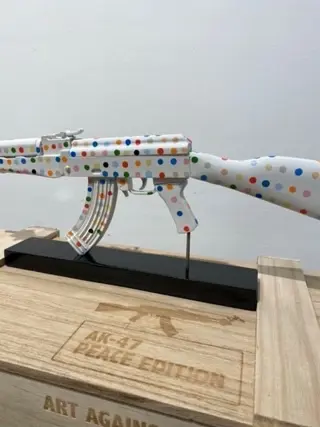 Van Apple - Art Against War - Damien Hirst Dots Amex AK-47