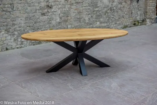 220x110cm ovale eiken tafel model Krus bestel nu online
