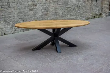 220x110cm ovale eiken tafel model Krus bestel nu online
