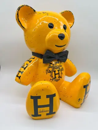 ORIMA Pop Art - TEDDY Bear résine vs «&nbsp;HERMÈS&nbsp;»