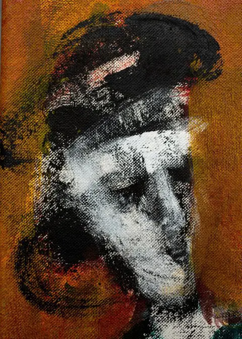 Thomas Hof (1958-2011) - Tango Paare auf Gold-Ocker