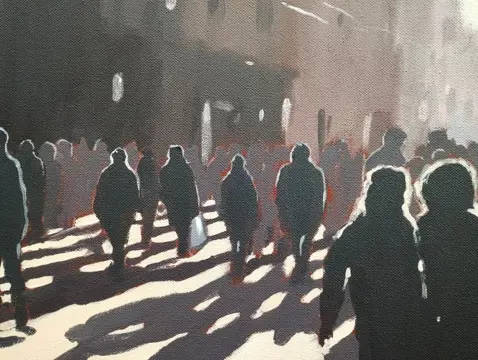 Maillet - Paris, foule un matin