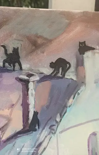 Eugenie Chervonna (1969) - La nuit, une ville au pouvoir des chats