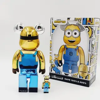 Medicom Toy - Be@rbrick 400% 100% Minion Kevin Chrome Edition
