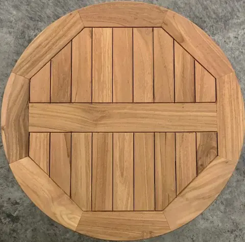 Tafelblad teak hout rond 60 cm en 3 cm dik